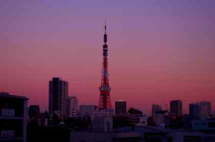 A beautiful soft sunset with Tokyo Tower